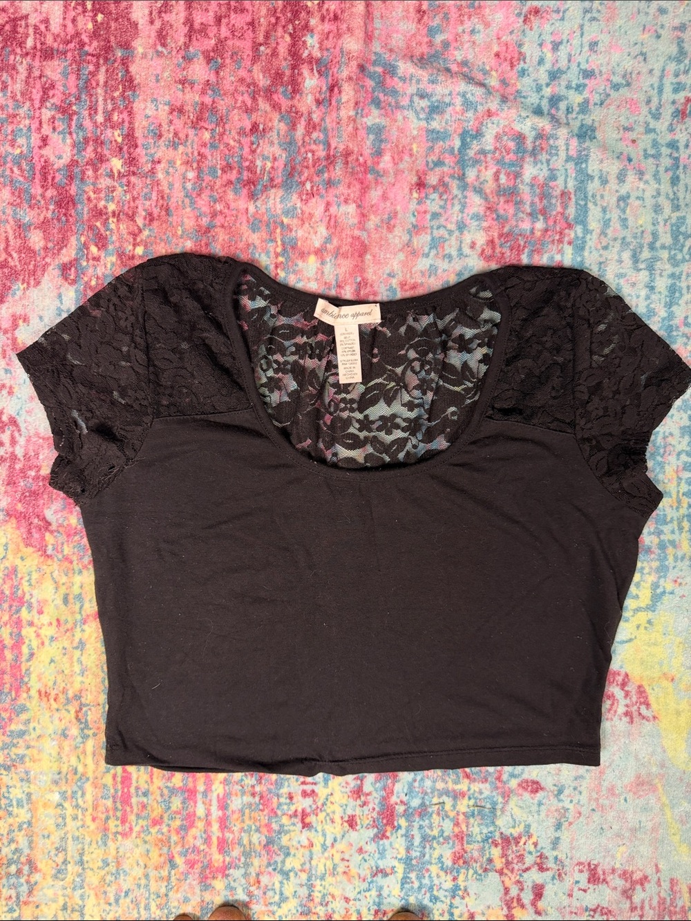 Ambiance Black Lace Crop Top